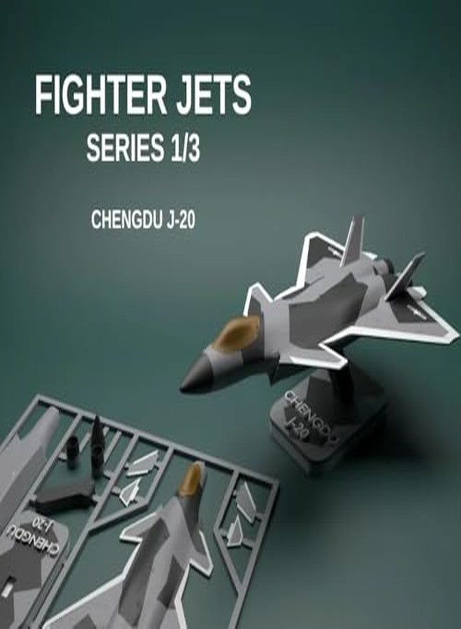 مجموعة نماذج طائرة مقاتلة من طراز تشنغدو J-20 من شركة 3D CUBES، مجموعة تجميع طائرات عسكرية، رمادي - Image 4